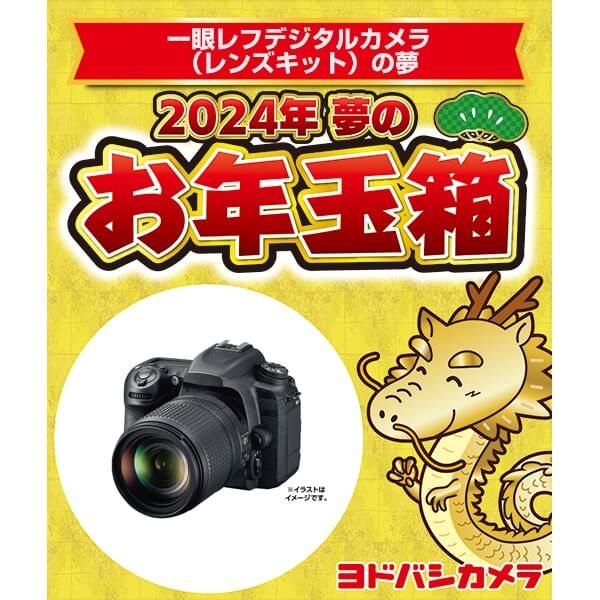 「夢のお年玉箱2024 一眼レフデジタルカメラ(レンズキット)の夢」の中身予想