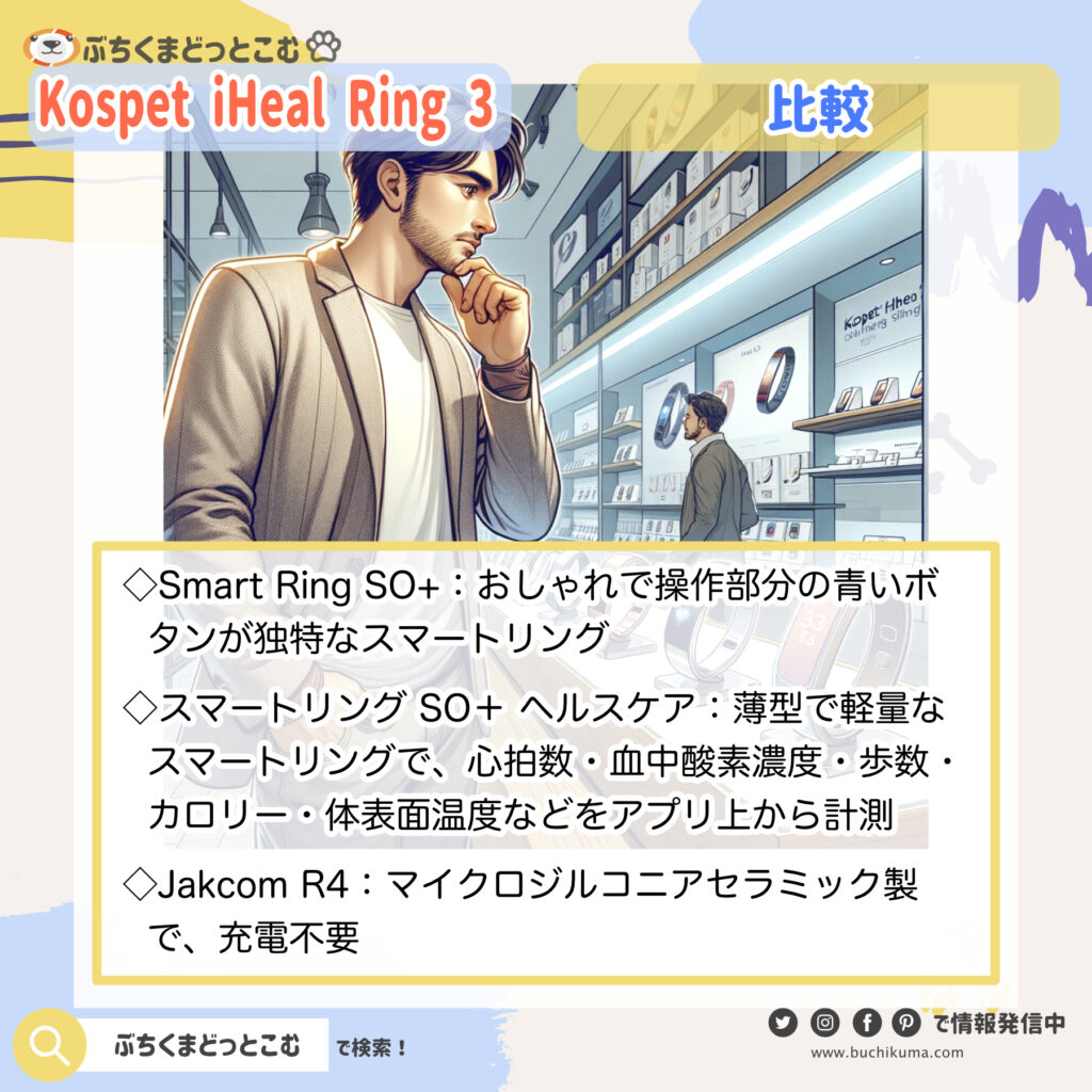 Kospet iHeal Ring 3と比較したいスマートリング