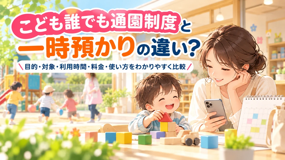 こども誰でも通園制度と一時預かりの違いを考える親子のイメージ